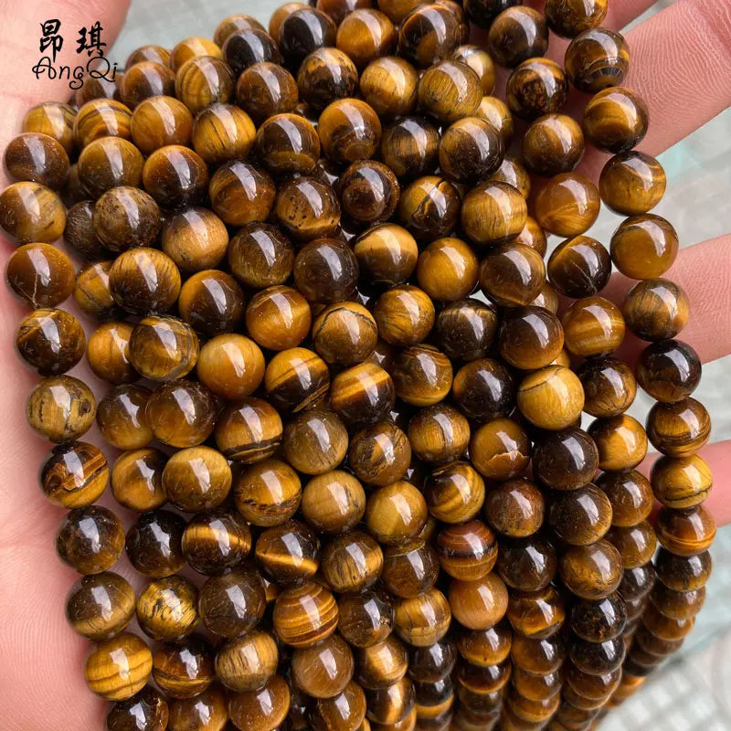 Wholesale Round 8mm Loose Gemstone Beads Grade AB+ Natural Yellow Tiger Eye Stone Beads