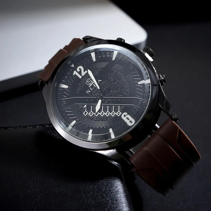 Watch Men Quartz Simple 47mm Large Dial Clock Silicone Strap Business Watch for Man Watches Relogio Masculino