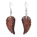 DIY New Hot Selling Natural Gemstone Crystal Healing Reiki Chakra Handmade Angel Wing Dangle Earrings