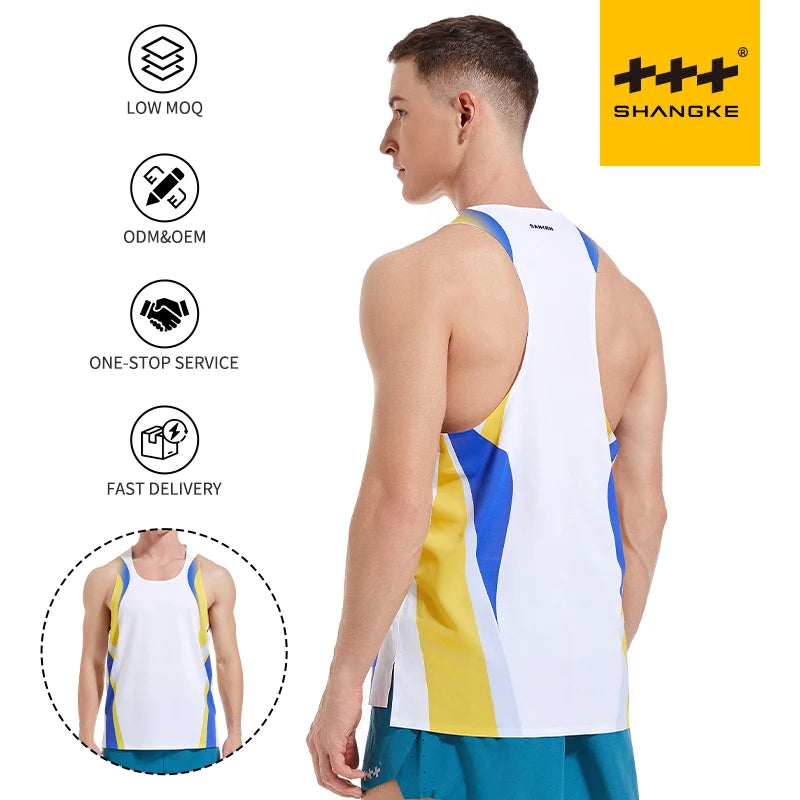 Men's Ultra Lightweight Marathon Singlet Shirts Quick-Drying Workout Sleeveless Running Tank Top