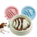 Pet Plastic Dog Bowl Fishbone Non-slip Slow Food Feeder Cat Licking Sucker Pet Choking Slow Food Bowl Pet Supplies