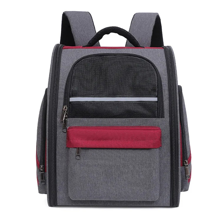 New Design Wholesale Fashion Deluxe Dog Cat Pet Travel Backpack Zipper Closure Portable Outdoor Carry Bag (Polyester Plastic)