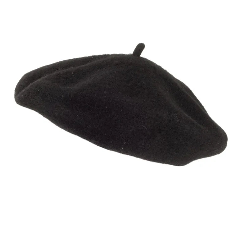 Men's Classic Stretchable Wool French Beret Hats Stylish Character Design for Outdoor Travel