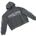 Custom Manufacturer Fashion Heavyweight Acid Wash Hoodies Distressed Zip Zup Rhinestone Men's Hoodies