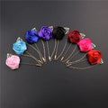 Hot Sale Corsage Flower Long Needle With Chain Brooches Color Men and Women Suit Gold Leaf Rose Brooch