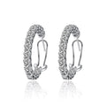 925 Sterling Silver Full CZ Diamond Round Cut Hoop Earrings for Women