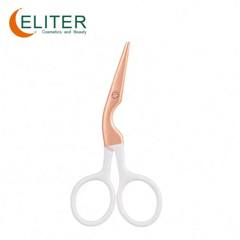 Eliter Hot Sell in Stock Crane Shape Round Tip Stainless Steel Eyebrow Scissors Bird Cutters for Manicure Grooming Scissors Kit