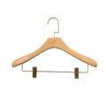 Bestseller Coat Hangers for Cloths Wholesale Wood Hanger Small Moq Wooden Flat Hanger With Metal Clip