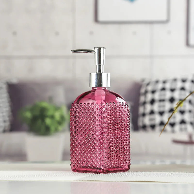 500ml Luxury Glass Packaging Candy Colors Hand Wash Bathroom Hotel Shampoo Shower Gel Liquid Washing Empty Sanitizer Bottle