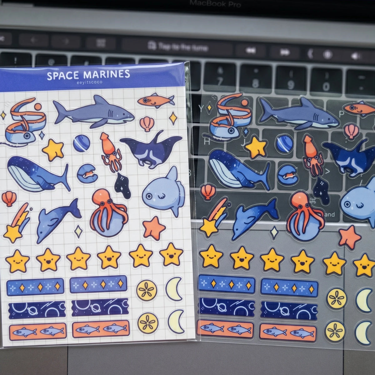 Custom Clear PET Sticker Sheet Waterproof Kiss Cut Vinyl Stickers Custom Sticker Printing with Backing Card Poly Bag Pack