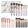 Wholesale Cheap Premium 10pcs Marble Makeup Brush Set Synthetic Hair Mabel Handle Brushes with Bag