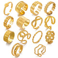 Latest Finger Ring  Open Adjustable Minimalist Jewelry 18k Gold Plated Non Tarnish Rings for Women Stainless Steel Ring