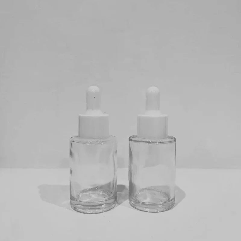 Customized Clear Glass Dropper Bottle 30ml With Customized Giftbox White Black Gold Silver Caps