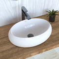 Modern Ceramic Oval Shape Bathroom Sink Counter Top Wash Basin with Hand Painted Design for Vanity