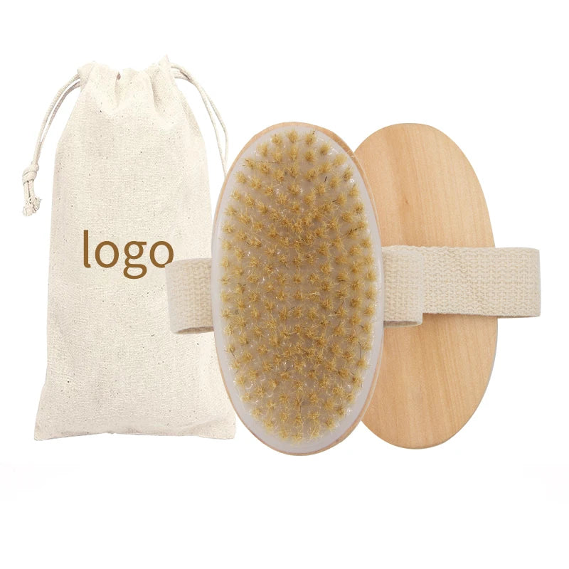 Wholesale Custom Logo 100% Natural Wood Vegan Sisal Bristle Brush Exfoliating Bath Cleaning Brush for Home Use Shower Dry Body
