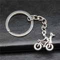 WYSIWYG 21x18mm Zinc Alloy Antique Silver Plated Couple Bike Key Chain for Souvenirs Gift P1-ABD-C15169