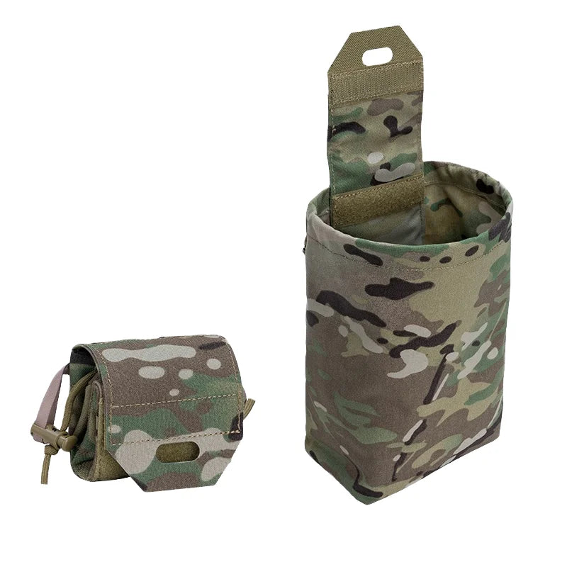Wholesale High Quality Tactical Nylon MOLLE Drop Pouch Hunting Foldable Mag Recycling Bag Mini Dump Pouch 7*5.5CM