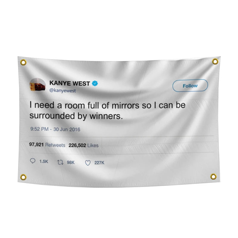 The Kanye Flag 3x5 Feet Banner Funny Flags for Room Cool Tapestry Man Cave Wall Decor with Brass Grommets for College Dorm Room