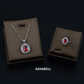 Wholesale Luxury Artificial Red Jewelry Set Zircon 925 Silver Fashion Jewelry Sets Christmas Gift Jewelry Sets for Women
