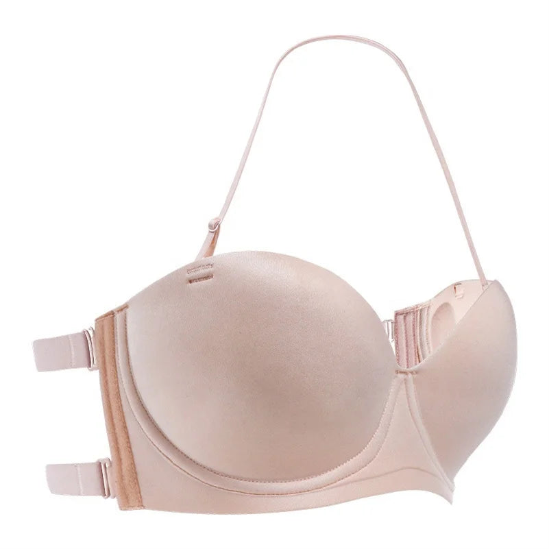 Non-slip Strapless Underwear Silicone Nipple Cover Women's Breast Stickers Gather Invisible Adhesive Bras for Wedding Dresses