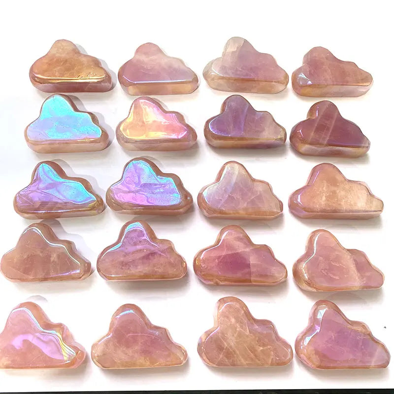 Beautiful Crystal Cloud 5-7 cm Carving Angel Aura Rose Quartz Cloud Carvings for Gift