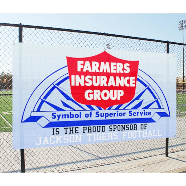 Premium Custom Printed Mesh Fence Banner Advertising Fabric Mesh Banner Polyester Mesh Banner
