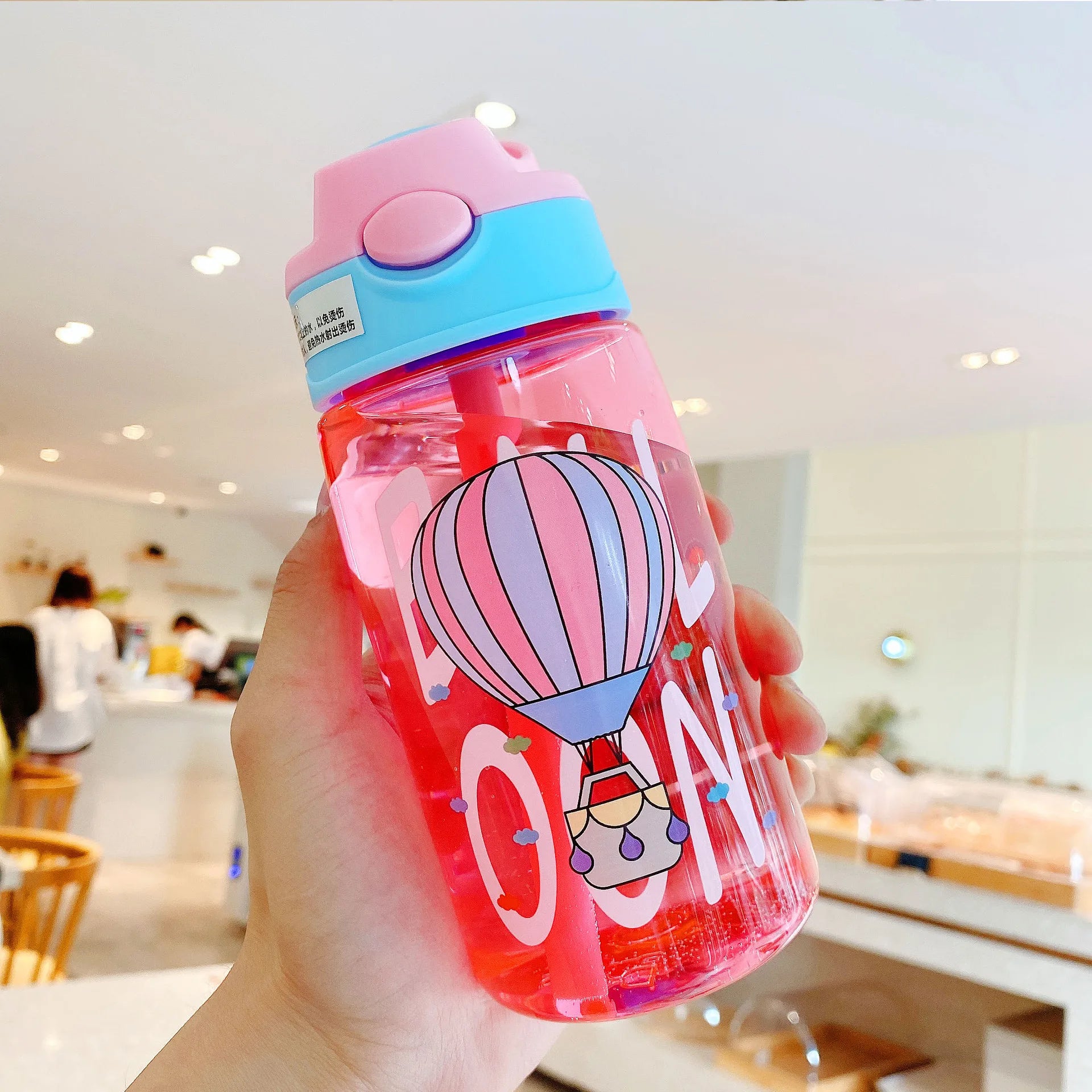 Custom Logo 480ml Kids Travel Sport Plastic Water Tumbler Bonuce Lid Cartoon Children Bottles With Lid and Straw