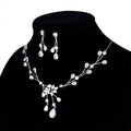 Elegant Flower Diamond Necklace Earring Set Cubic Zircon Wedding Jewelry Set for Women 2024