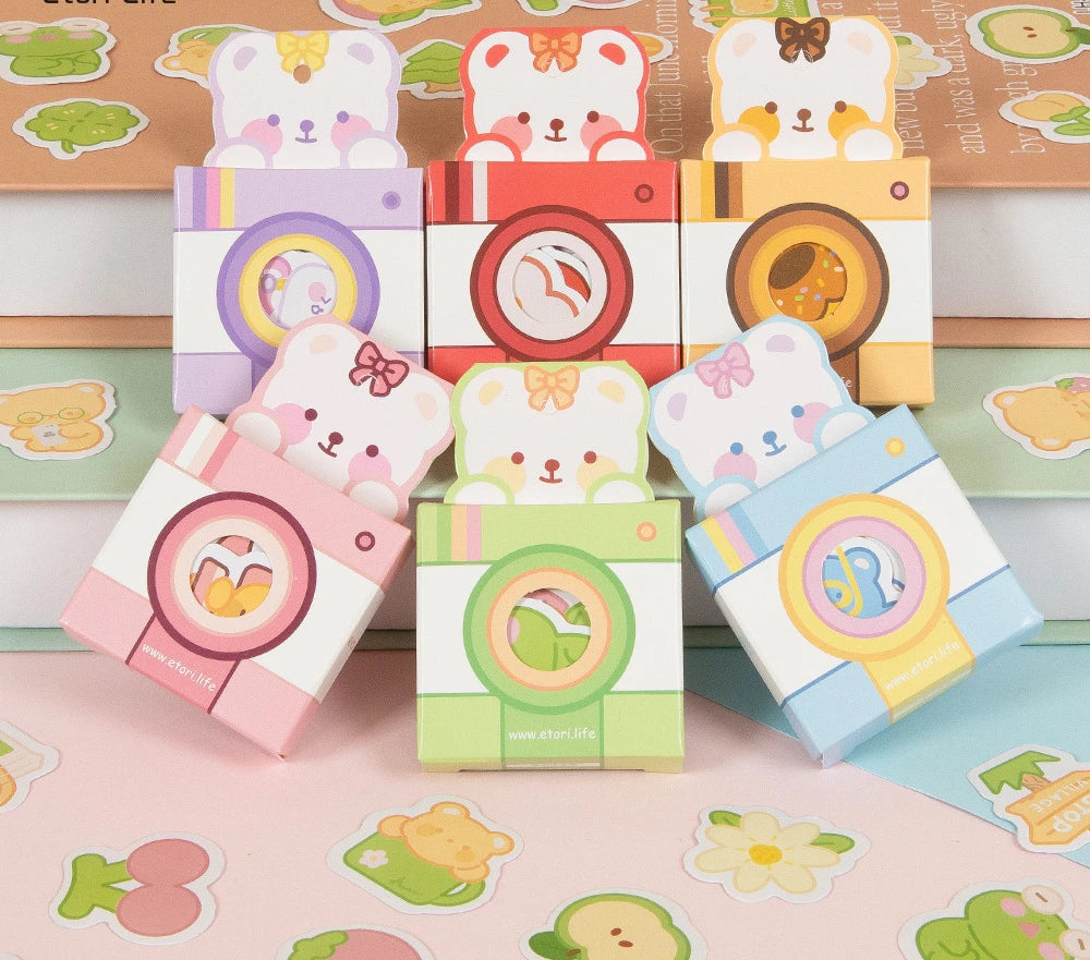 Cute Candy Kawaii Student Kids Carton Bear Animal Design Journal Diary Planner Decorative DIY Stickers Lot 40pcs/box