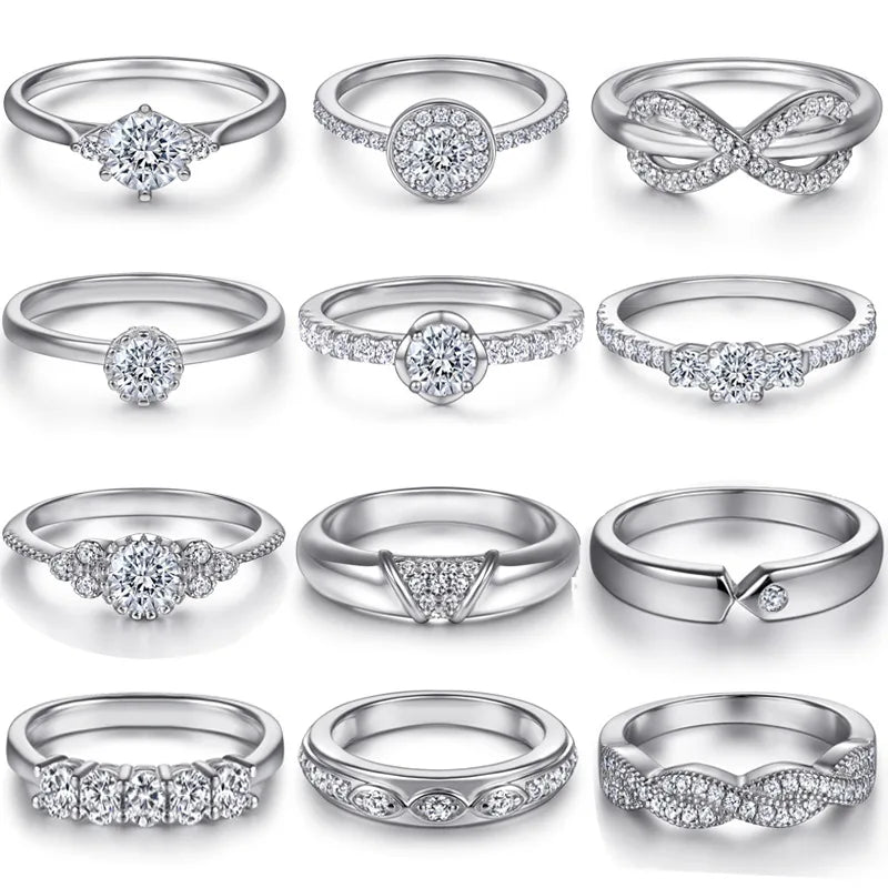 Fashion Jewelry 925 Silver Rhodium Plated Non Fade Zirconia Custom Couple Ring Manufacturer Wholesale