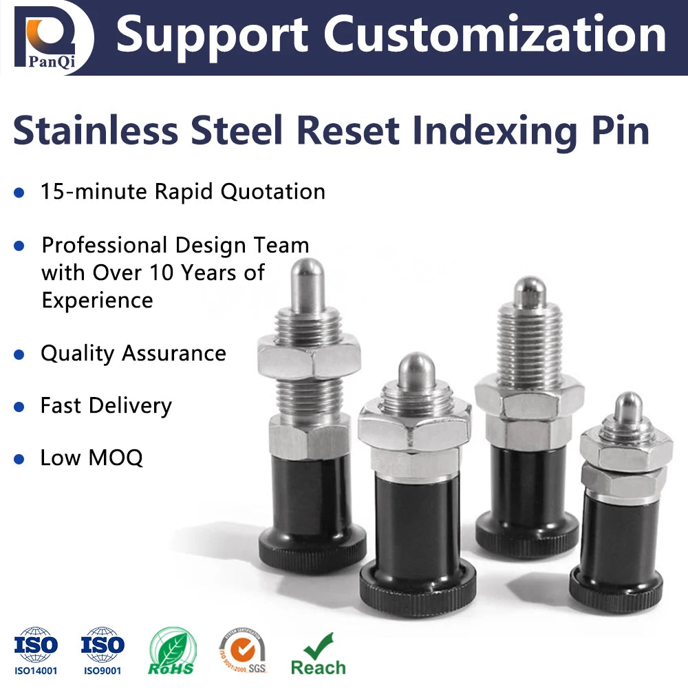 High Strength Reset Type M6-M16 Stainless Steel Carbon Steel PANQI FD-808 Industrial Use Safety Pin Fine Thread Retractable