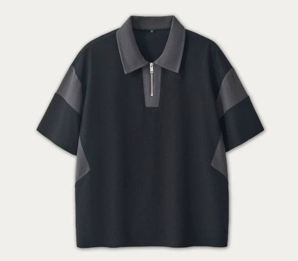 Casual Cotton Polo T-shirt Patchwork Printed Logo for Man Tee Oversized Men's Top Plain Color Unisex Couple Summer