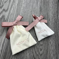 Luxury Soft Cream White Velvet Drawstring Gift Bag Small Jewelry Velvet Drawstring Pouch