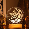 2022 Eid Mubarak Light 3D Ramadan LED Light Muslim Eid Decoration Ramadan Lights Ramadan Gift Eid Mubarak Decorations for Home