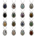 Wholesale Hot Sale Women Fashion Oval Stone Bird Pendant Necklaces Long Snake Chain Choker Necklace