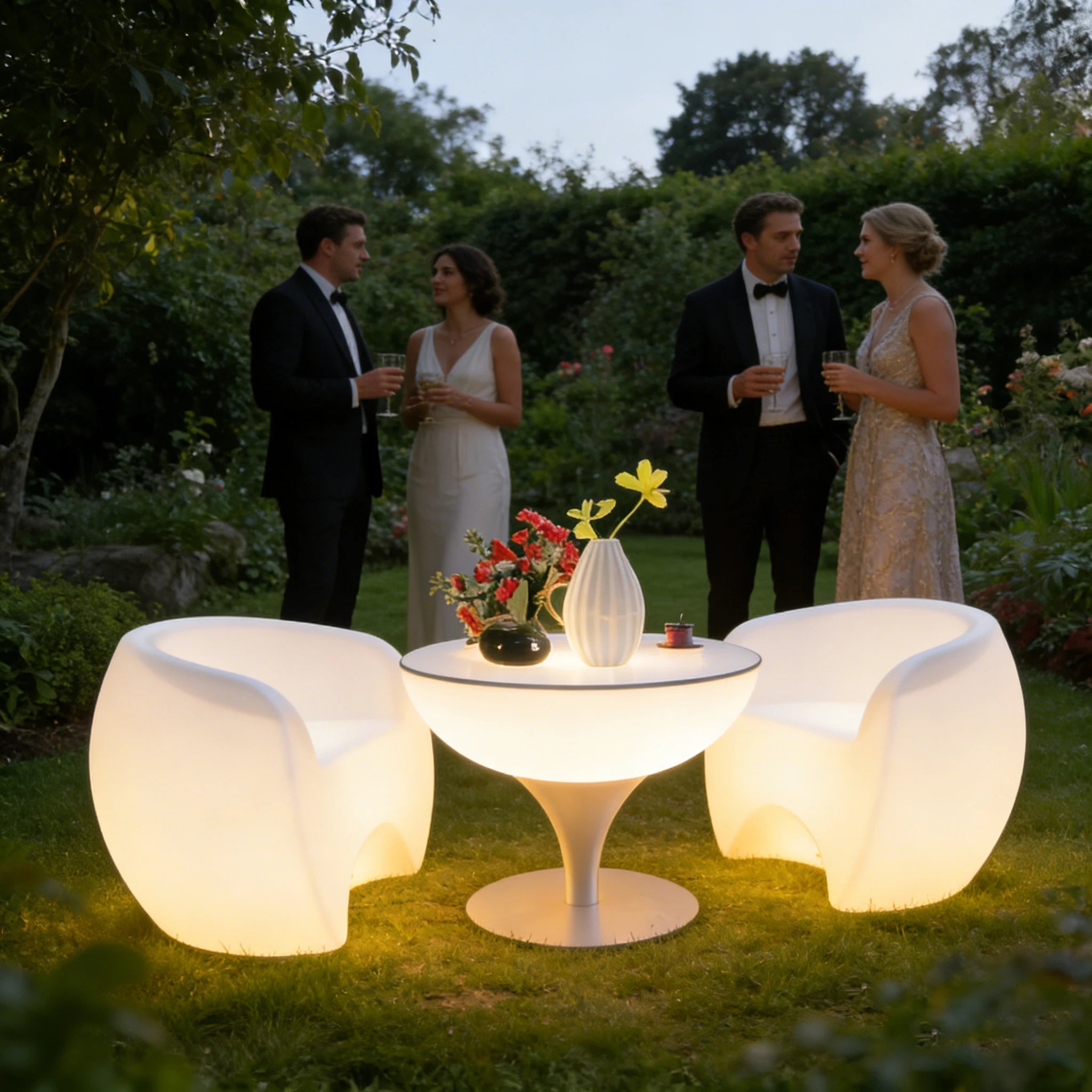 LED Light-Up Plastic Bar Table with RGB Lighting for Modern Commercial Use in Restaurants Supermarkets Parks