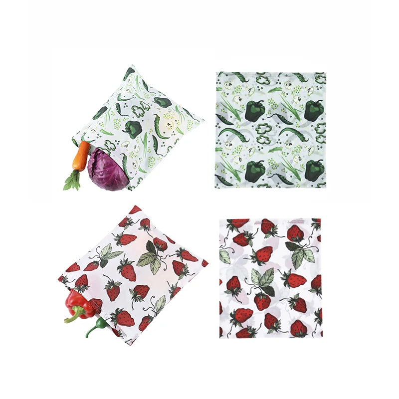 Eco Friendly Reusable Bees Wax Wrap Bag Food Grade Beeswax Food Bags