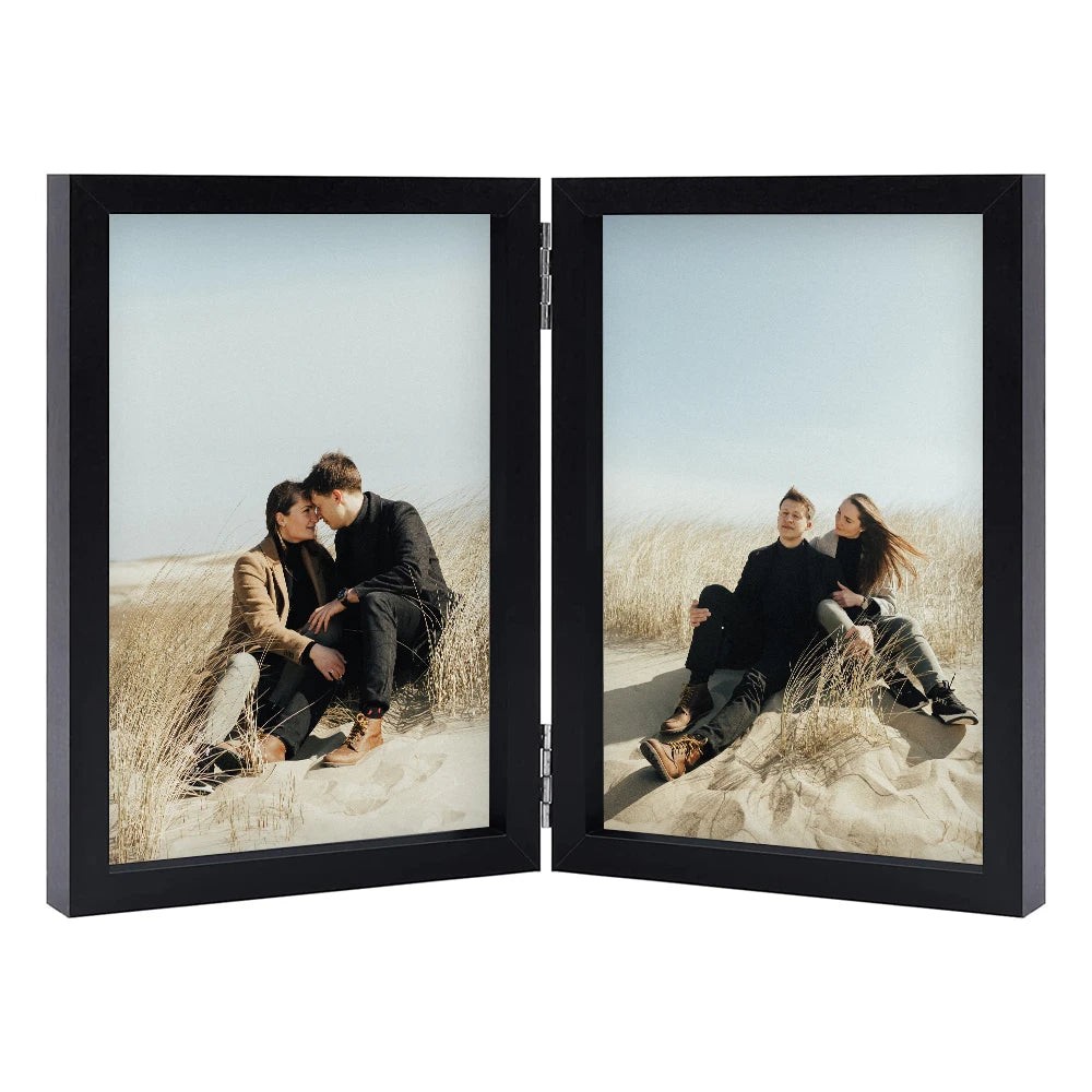 Double Sided Picture Frame Desktop Fold Photo Frame With Hinges 4x6 Picture Frame