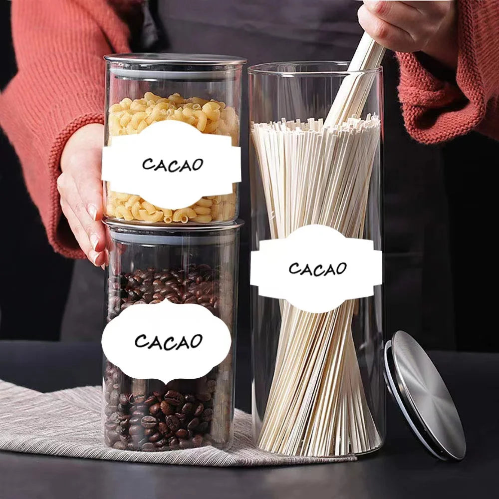 E-500PCS/Roll 1 Inch Popular Custom Wholesale Cross Border Removable Waterproof Whiteboard PVC Sticker for Kitchen Label Date