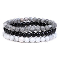 Wholesale Trendy 6mm Natural Amethyst Agate Beaded Gemstone Stretch Bracelet Set for Party or Gift Jewelry