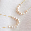 7-8mm AAA Freshwater Nugget Pearl Simple Sterling Silver Rhodium Plated Necklace for Women & Children