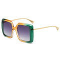 2025 High End Square Sunglasses Fashion Elegant Large Frame Sunglasses Gradient Color Metal Glasses Custom Made Logo