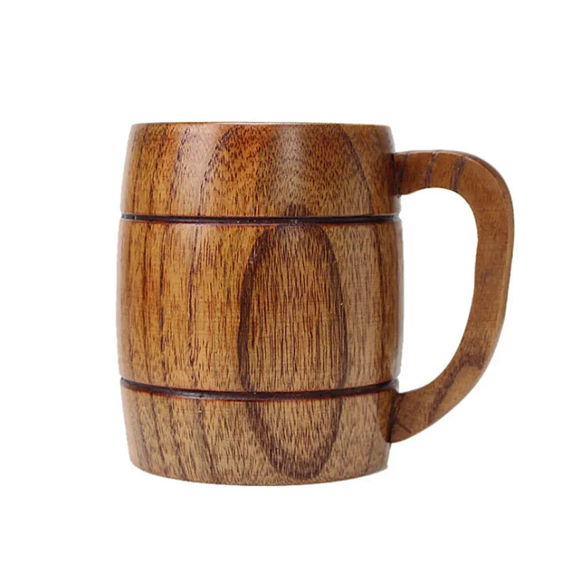 Hot Sales Natural Wooden Mug with Handle Beer Mug Creative Tea Cup with Your logo