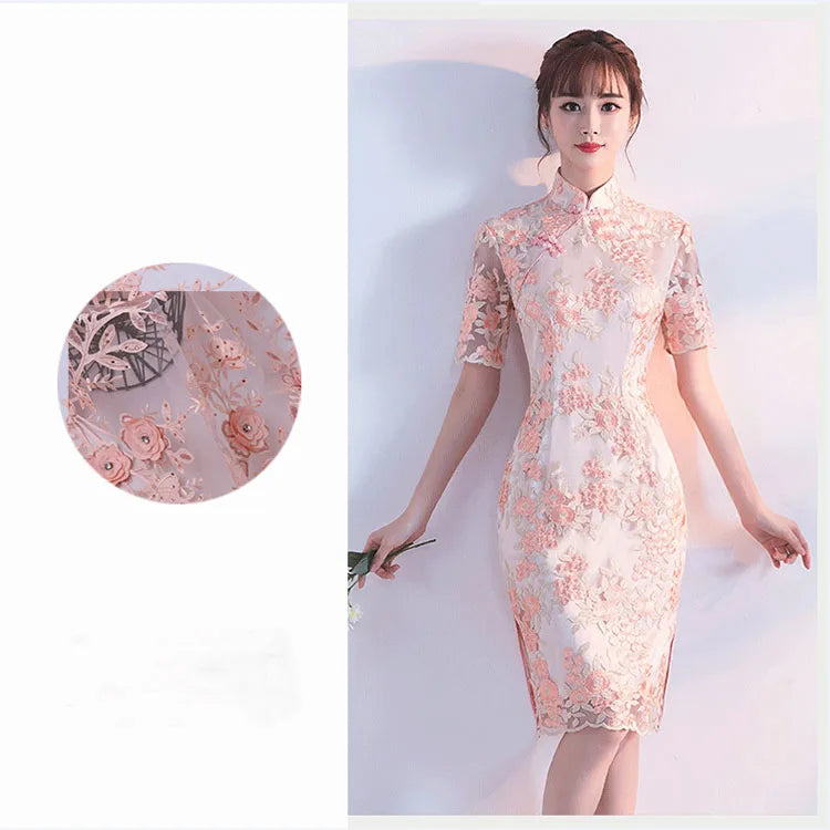 100% Polyester Tulle Mesh Flower Fabric Organic Warp Knitted Wrinkle Resistant Floral Embroidered for Weddings and Girls