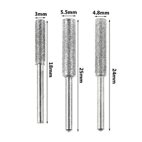 Diamond Coated Cylindrical Burr 4mm Chainsaw Sharpener Stone File Chain Saw Sharpening Carving Grinding Tools Metal Bulucu File