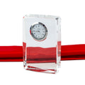 Wholesale Handmade K9 Clear Crystal 3D Laser Carved Picture Personalized Glass Desk Clock Customized Promotional Gifts