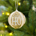 8cm/3pcs 10cm/2pcs Gold Christmas Tree and Ball Ornaments Hanging OEM Brand Shatterproof Foam Colorful Sequin Flocking Printing