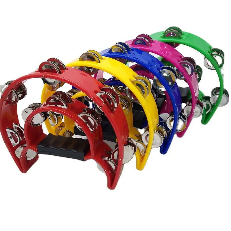 Tambourine Mini Single Row Double Row Plastic Hand Bell Ring KTV Instrument Low Price