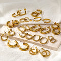 New Fashion Fine Jewelry Luxury Custom Stainless Steel Statement Gold Huggie Hoop Earrings for Women