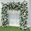 GJ-FR016 Wholesale Artificial 2.4 Meter square White Flower Arch Backdrop Wedding Arch Flowers Arrangement for Wedding Decor